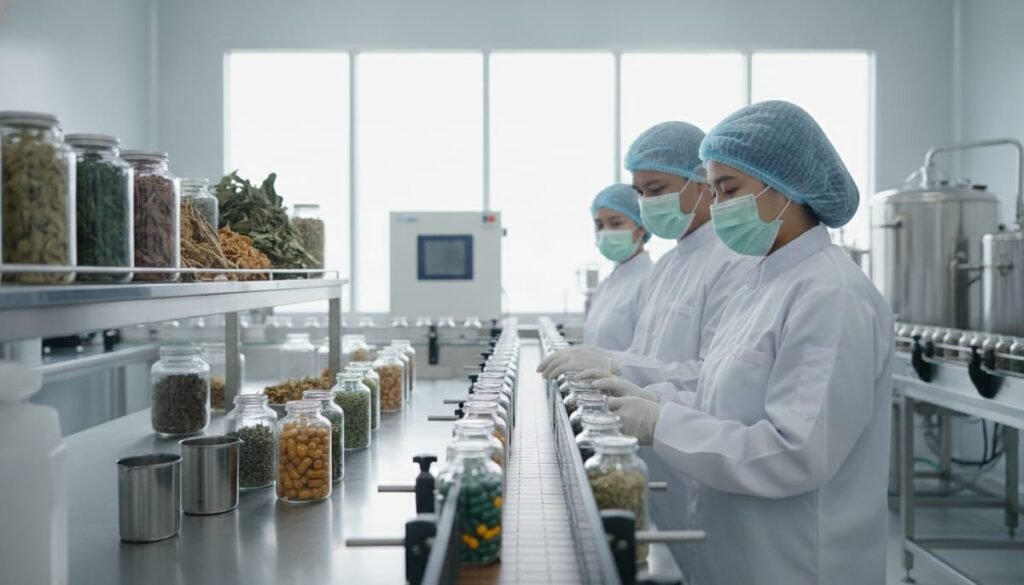 Proses maklon produk herbal di fasilitas produksi dari tahap awal hingga siap jual
